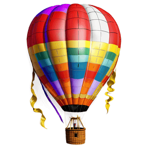Big Colorful Hot Air Balloon PNG acx3 PNG with transparent background