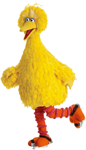 Big Yellow Bird Character PNG Image