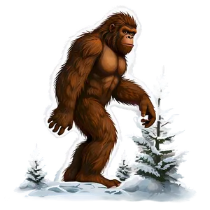 Bigfoot In Snow Landscape Png 92 PNG Image