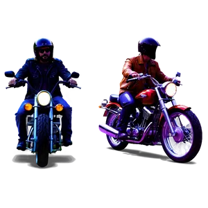 Biker Night Ride Scene Png Igb PNG Image