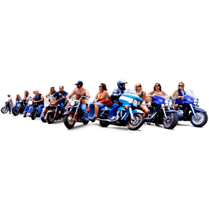 Biker Rally Crowd PNG pwb PNG with transparent background