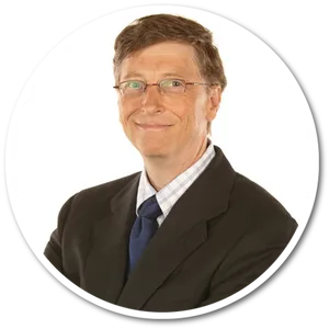 Bill Gates Portrait Smile PNG Image