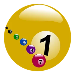 Billiard Balls Number One PNG Image