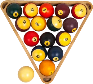 Billiard_ Balls_ Racked_in_ Triangle PNG Image