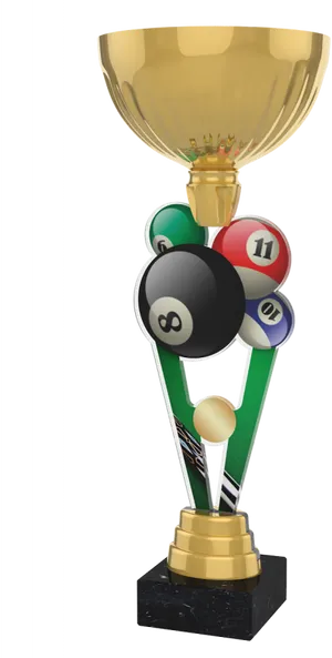 Billiards Trophy Award Design PNG Image