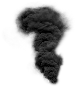 Billowing Black Smoke Plume PNG Image