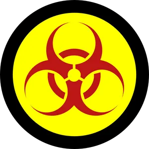 Biohazard Symbol Yellow Background PNG Image