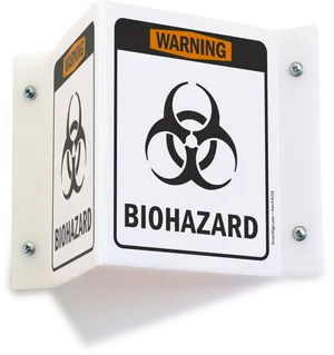 Biohazard Warning Sign3 D View PNG Image