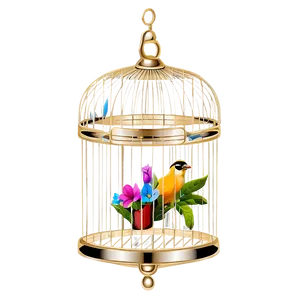 Bird Cage With Flowers Png 06122024 PNG Image