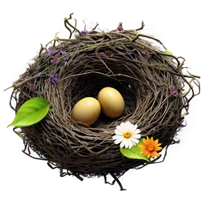 Bird Nest With Flowers Png Ant PNG Image