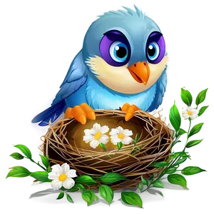 Bird Nest With Flowers Png Sbf61 PNG Image