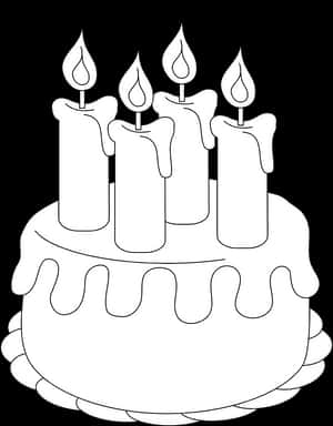 Birthday Cake Clipart Black And White Transparent - Birthday Cake White Png PNG image with transparent background