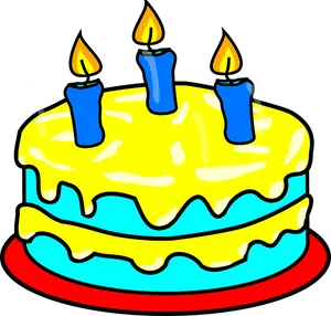 Birthday Cake With Candles Illustration PNG Image