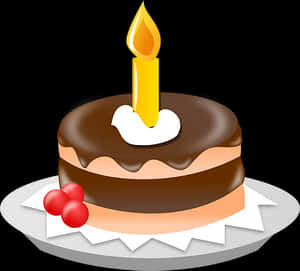 Birthday Cakewith Candle PNG with transparent background