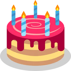 Birthday Cakewith Candles Vector PNG Image