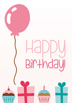 Birthday Celebration Greeting Card PNG with transparent background