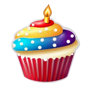 Birthday Cupcake Emoji Png Qdh8 PNG Image