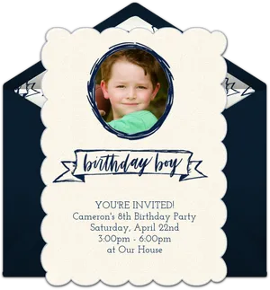 Birthday Invitation Boy Photo PNG Image