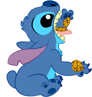 Biscuits Art Eating Stitch Fish Png Download Free - Lilo And Stitch Stitch Eating, Transparent Png PNG with transparent background