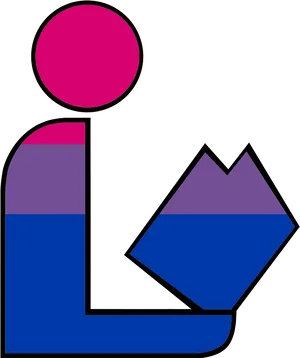 Bisexual Pride Abstract Figure PNG Image