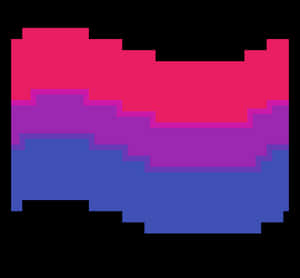 Bisexual Pride Flag Pixel Art PNG image with transparent background