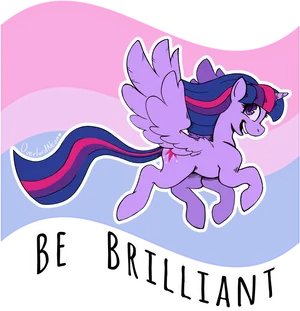 Bisexual Pride Pony Be Brilliant PNG Image