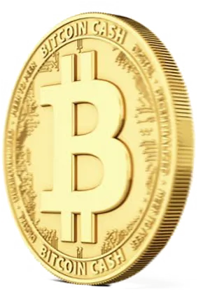 Bitcoin Cash Golden Coin PNG Image