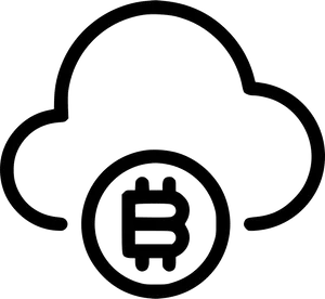 Bitcoin Cloud Icon Black PNG Image