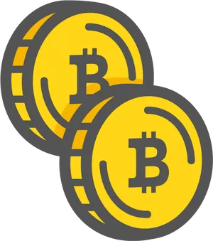 Bitcoin Coins Graphic PNG Image