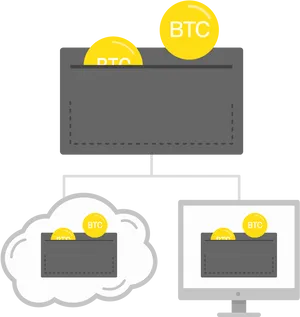 Bitcoin Digital Wallet Concept PNG Image