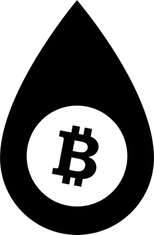 Bitcoin Drop Outline PNG Image