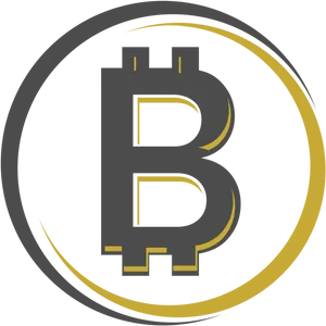 Bitcoin Logo Goldand Black PNG Image