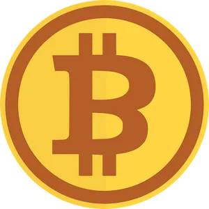 Bitcoin Logo Golden Coin PNG Image