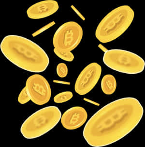 Bitcoin Rain Illustration PNG image with transparent background