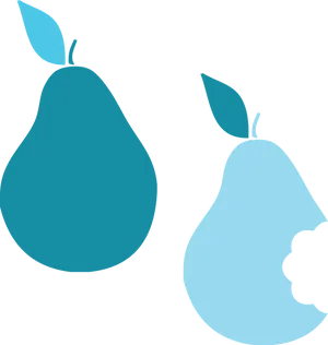 Bitten Pear Graphic PNG Image