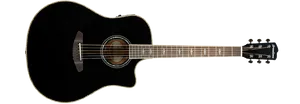 Black Acoustic Guitaron Dark Background PNG Image