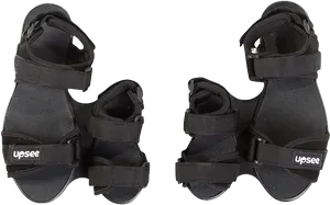Black Adjustable Strap Sandals PNG Image