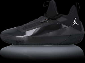 Black Air Jordan Sneaker Profile PNG image with transparent background