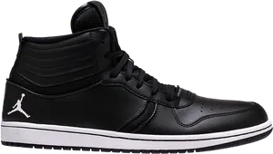 Black Air Jordan1 Sneaker Side View PNG Image