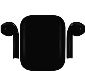 Black Airpodsand Charging Case PNG Image