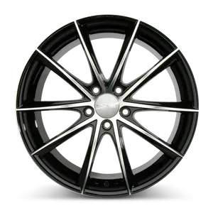 Black Alloy Car Wheel PNG Image