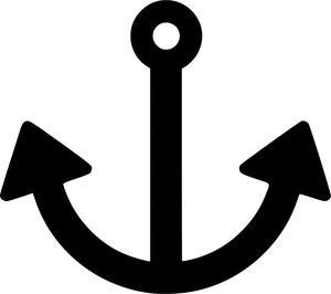 Black Anchor Outline PNG Image