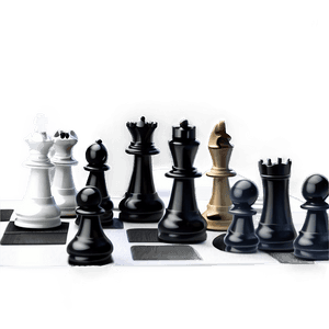Black and White Chess Set PNG 05252024 PNG image with transparent background