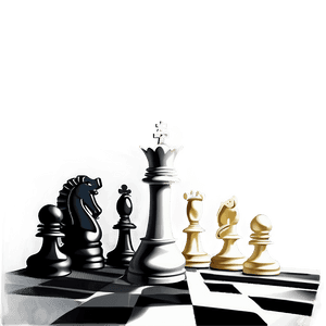 Black and White Chess Set PNG 6 PNG image with transparent background