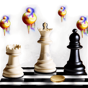 Black and White Chess Set PNG hdd14 PNG image with transparent background