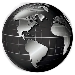 Black And White Globe Outline Png Asf PNG Image