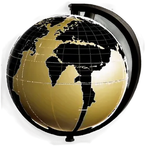 Black And White Globe With Stand Png Jwv36 PNG Image