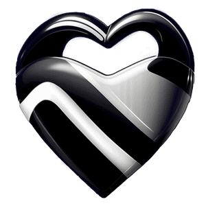 Black and White Heart Clipart PNG and PNG image with transparent background