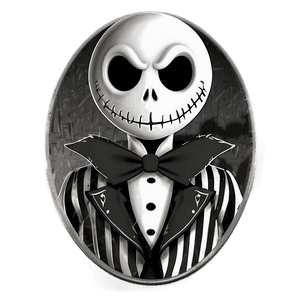 Black and White Jack Skellington PNG gjg PNG image with transparent background