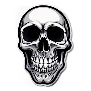Black and White Skull Sticker PNG 44 PNG